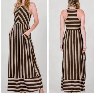Striped Racer Back Maxi Dress ~ W/ Pockets ~ *LAST 1* ~ NEW